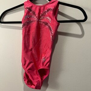 Zone pro girls Red/pink Sequin Gymnastics Leotard